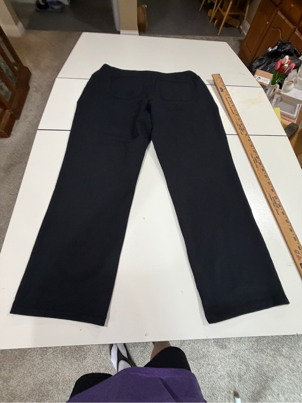 Lands' End Black Knit Straight-Leg Pants